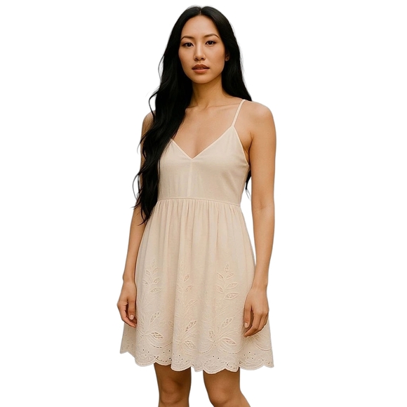 Rebecca Minkoff 100% Silk Ivory Halter Embroidered Mini Dress 6 NWT - Picture 1 of 10
